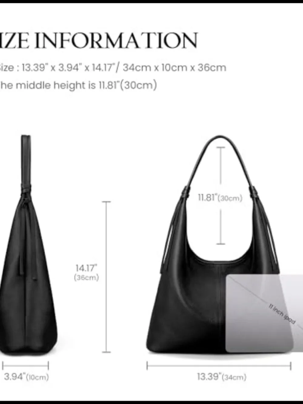 Genuine Leather Slouchy Hobo Bag Women's Casual Magnetic Closure